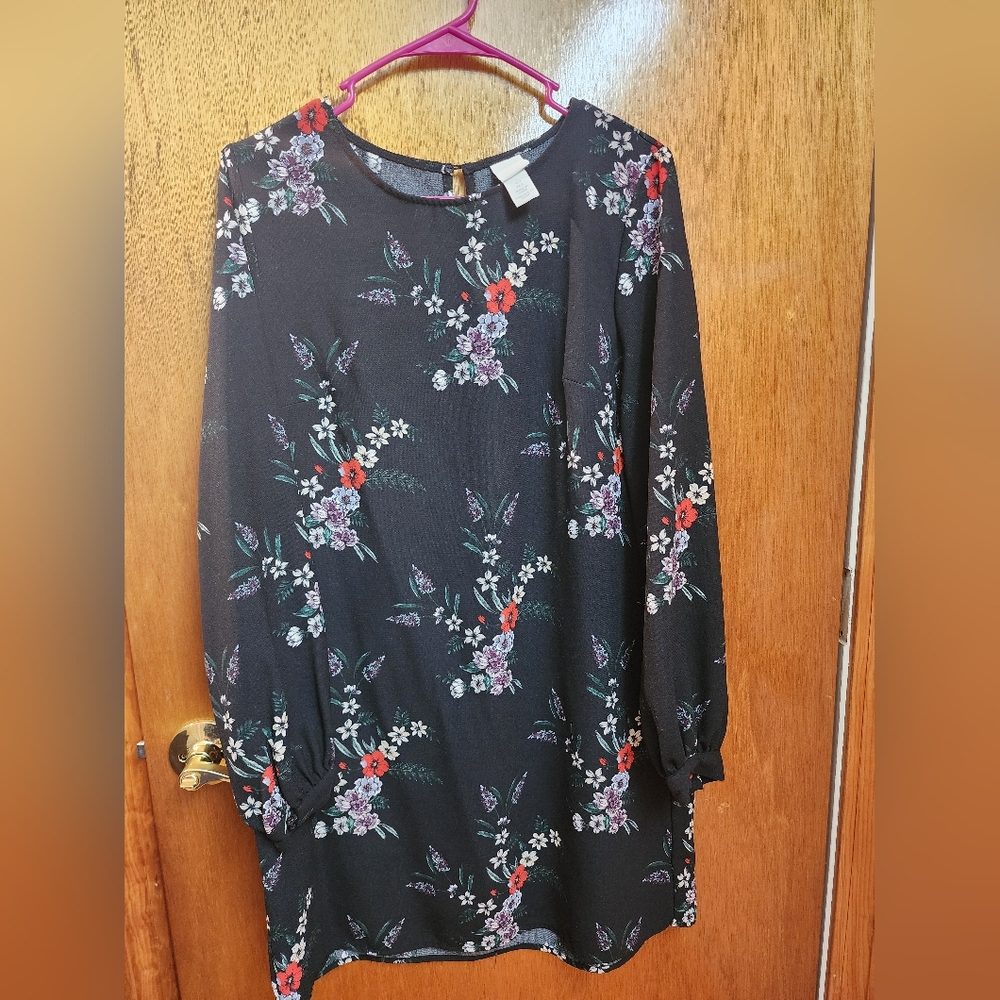 Floral Black Dress